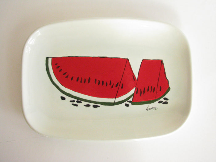 edgebrookhouse - Vintage Creek Turn Pottery Hand-Painted Watermelon Platter