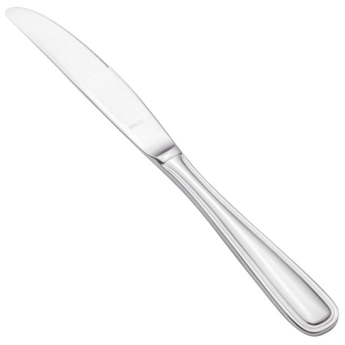 Walco 9645 Ultra 8 13/16" 18/10 Stainless Steel Extra Heavy Weight Dinner Knife - 12/Pack