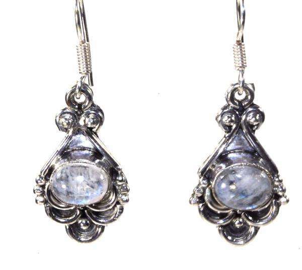 White Quartz Oval Earrings