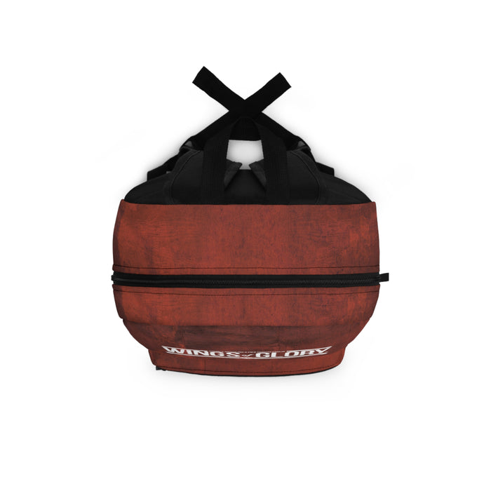 Wings Of Glory: WW1 Backpack with a vintage red design and sturdy straps for everyday use