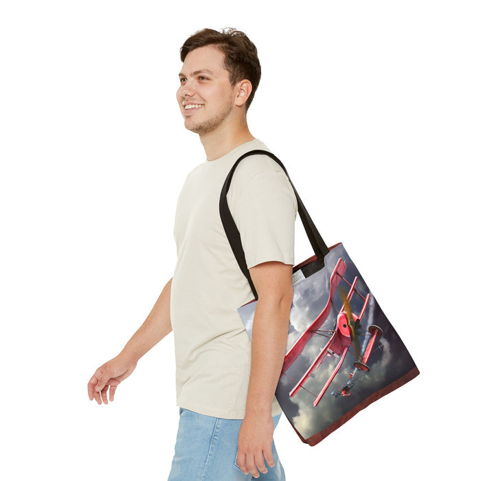 Wings Of Glory: WW1 Tote Bag featuring a vintage airplane design, perfect for aviation enthusiasts