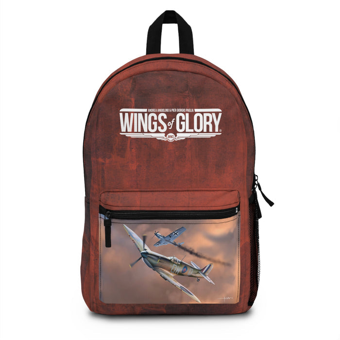 Wings Of Glory: WW2 Backpack featuring vintage aircraft design and front pocket for storage