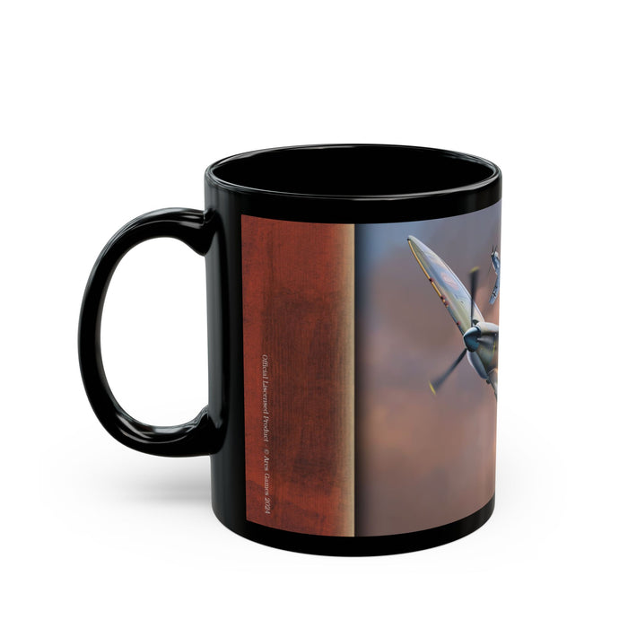 Wings Of Glory WW2 Black Mug 11oz 15oz featuring a vintage aircraft design for enthusiasts