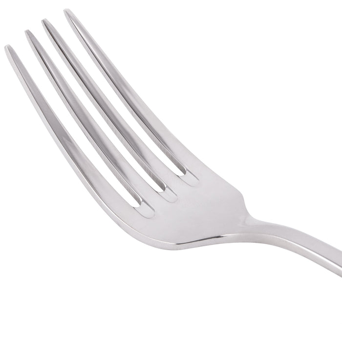 World Tableware 100 030 Baguette II 7 1/4" 18/8 Stainless Steel Extra Heavy Weight Dessert Fork - 12/Pack