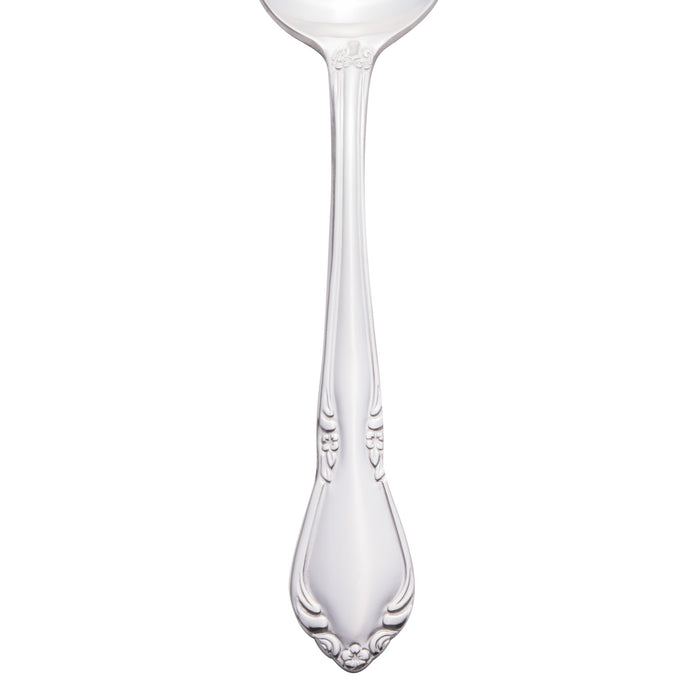 World Tableware 901 002 Lady Astor 6 7/8" 18/0 Stainless Steel Heavy Weight Dessert Spoon - 12/Pack