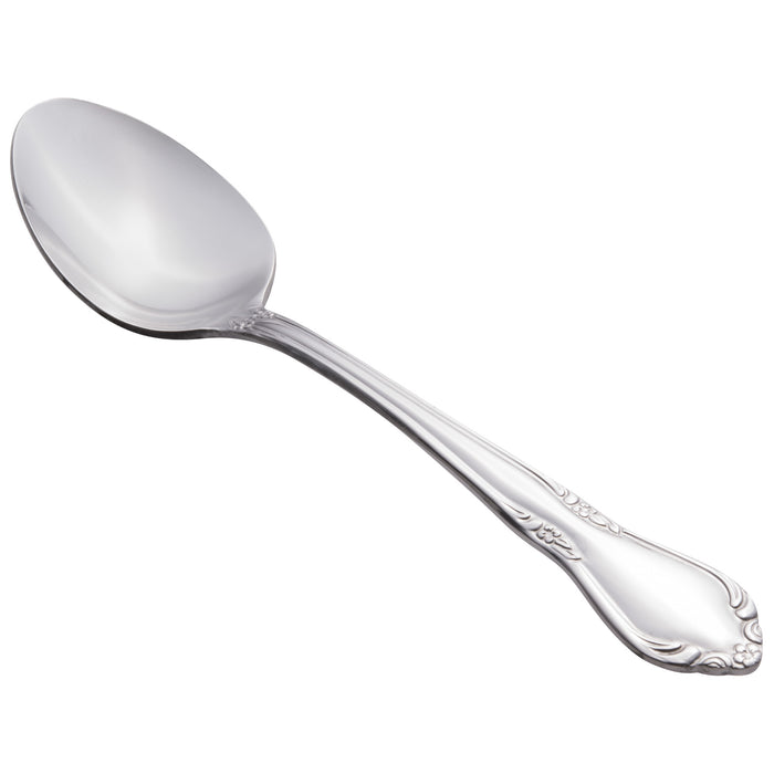 World Tableware 901 002 Lady Astor 6 7/8" 18/0 Stainless Steel Heavy Weight Dessert Spoon - 12/Pack