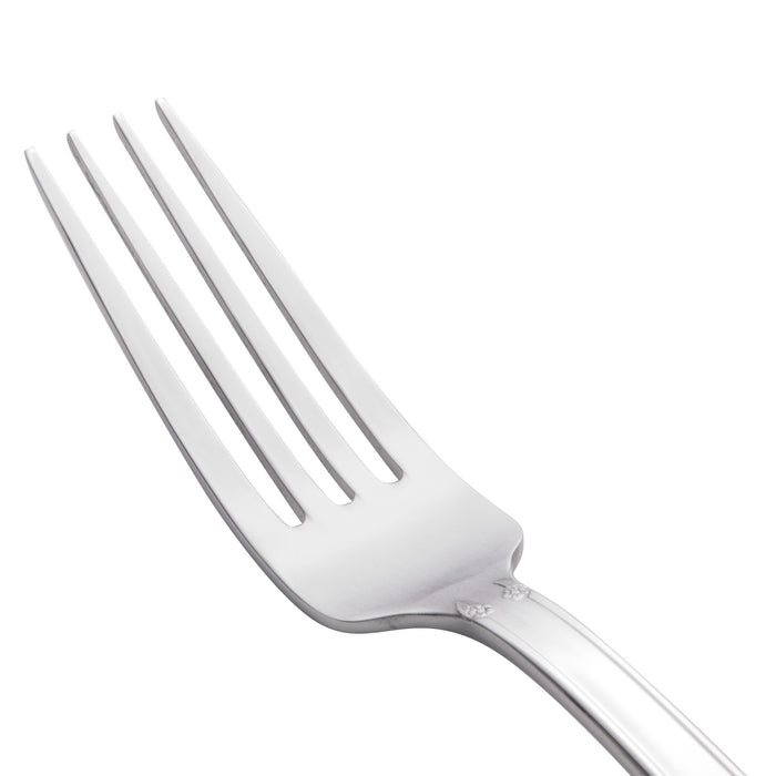 World Tableware 901 030 Lady Astor 7 1/4" 18/0 Stainless Steel Heavy Weight Utility / Dessert Fork - 12/Pack