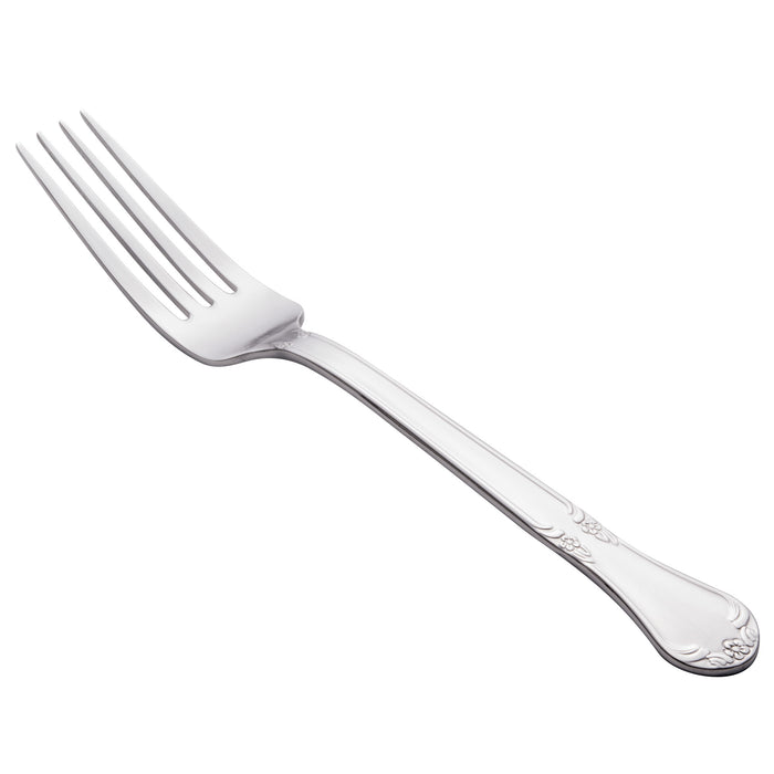 World Tableware 901 030 Lady Astor 7 1/4" 18/0 Stainless Steel Heavy Weight Utility / Dessert Fork - 12/Pack