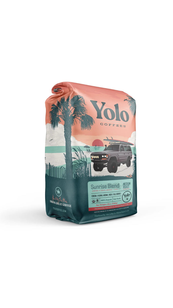 YOLO SUNRISE BLEND MEDIUM ROAST COFFEE 12OZ.