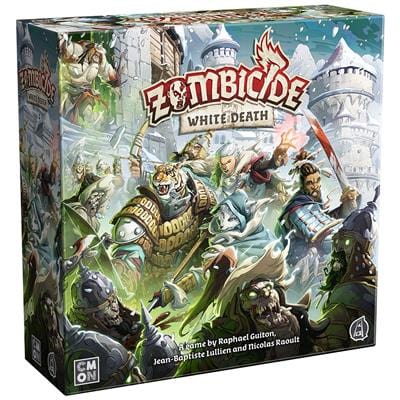 Zombicide White Death Board Game featuring intricate artwork and detailed miniatures for thrilling gameplay
